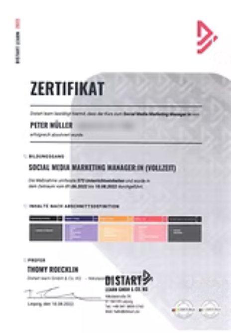 Zertifikat: Social Media Marketing Manager:in (Vollzeit)